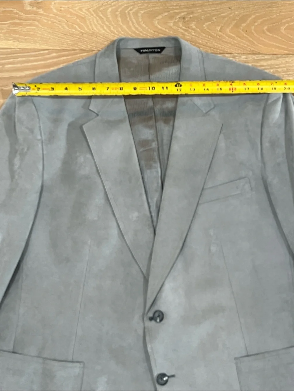 Vintage Halston Halsuede Light Gray Suede Blazer Men’s 48R Sport Coat